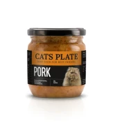 Cats Plate Pork 360 g karma mokra dla kota słoik przód.webp