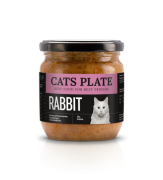 Cats Plate Rabbit 360 g karma mokra dla kota słoik przód.png