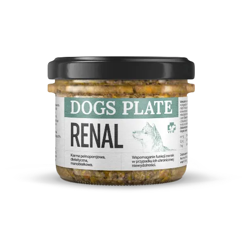 Dogs Plate Vet Renal jagnięcina 180g — karma mokra dla psa z PChN i alergią niski fosfor szklany słoik