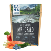 SANA Air-Dried Salmon Menu — karma z łososia suszona na powietrzu omega-3 guarana bez ekstruzji skóra sierść