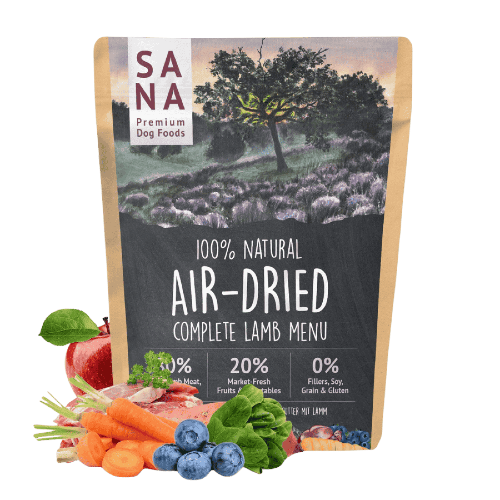 SANA Air-Dried Lamb Menu — karma z jagnięciną suszona na powietrzu olej z łososia omega-3 bez ekstruzji alergia