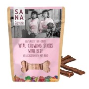 Sanadog Vital Chewing Sticks Beef różowy woreczek gryzak dentystyczny z wołowiną dla psa 150g