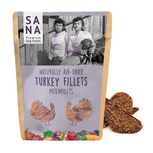 Sanadog Turkey Fillets filety z indyka suszone powietrzem lekkostrawny przysmak dla psa 100 g