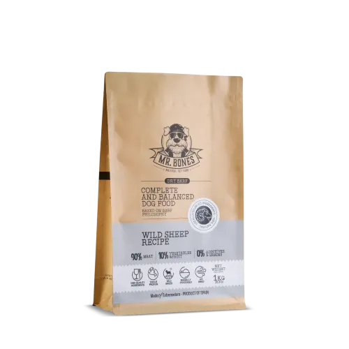 Mr. Bones Dry BARF Muflon 1kg — suchy barf dziczyzna 1kg human grade codzienne zywienie pies niejadek
