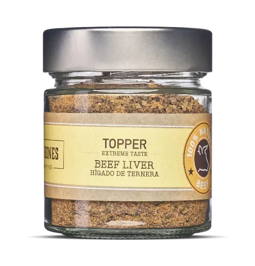Mr. Bones Topper Beef Liver naturalna posypka 100% wątroby wołowej dla psa 100g — słoik