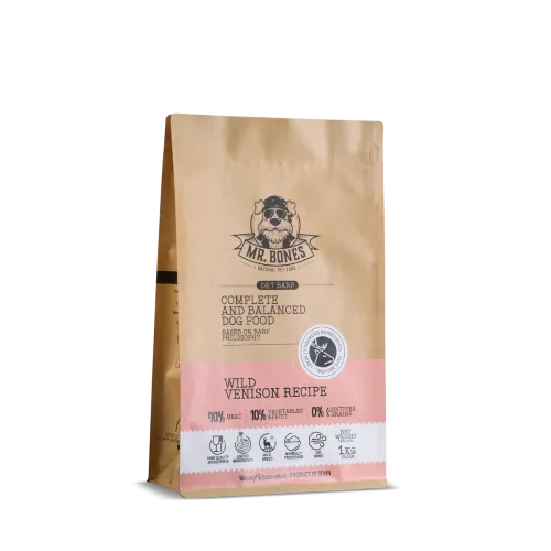Mr. Bones Dry BARF Jelen 1kg — suchy barf jelen flaczki wolowe green tripe 1kg wsparcie trawienia mikroflora jelitowa