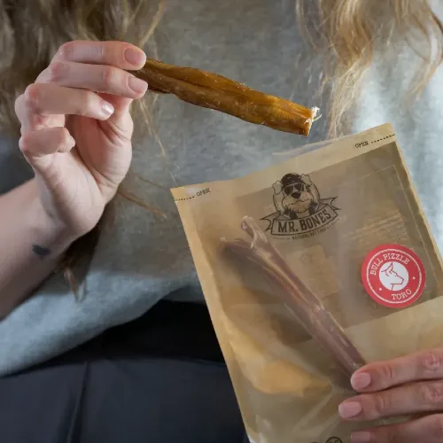 Mr. Bones Bull Pizzle — penis byczy suszony dla psa, naturalny kolagen, redukcja stresu