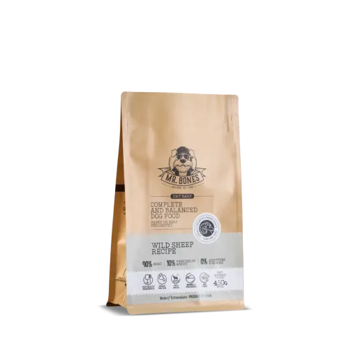 Mr. Bones Dry BARF Muflon 450g — suchy barf dziczyzna monobiałkowy human grade aromat dla niejadka