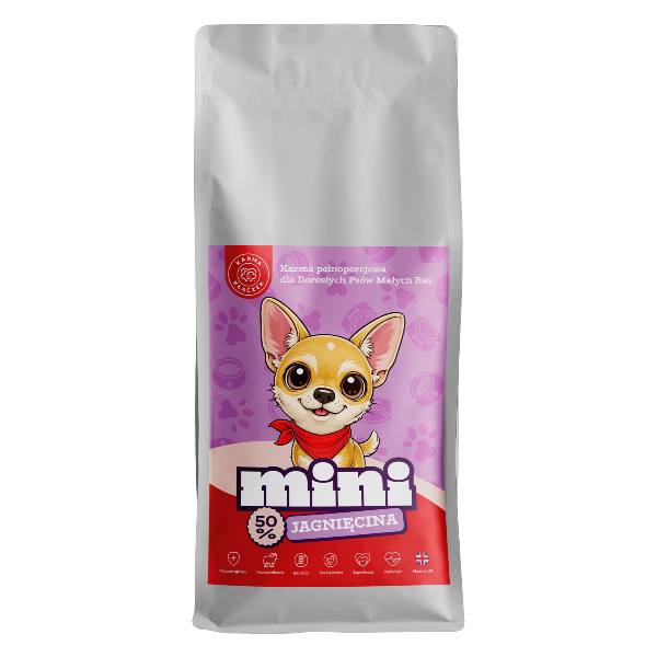 Kłaczek Mini Jagnięcina 2 kg – karma sucha dla małego psa z wrażliwym żołądkiem, granulat 8×4 mm, bezzbożowa monobiałkowa