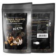 Kłaczek Smaczek Rybka 500 g – przysmak treningowy dla psa z łososiem, bezzbożowy bez kurczaka, kształt rybki 15×10 mm