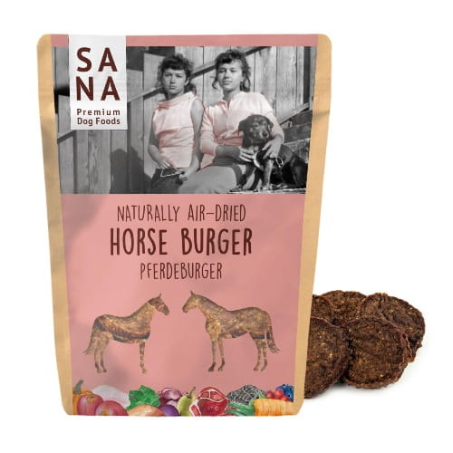 Sanadog Horse Burger burger z koniny przysmak dla psa 100 g — opakowanie przód.jpg