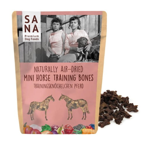 Sanadog Mini Horse Training Bones kostki treningowe konina 100g przód opakowania