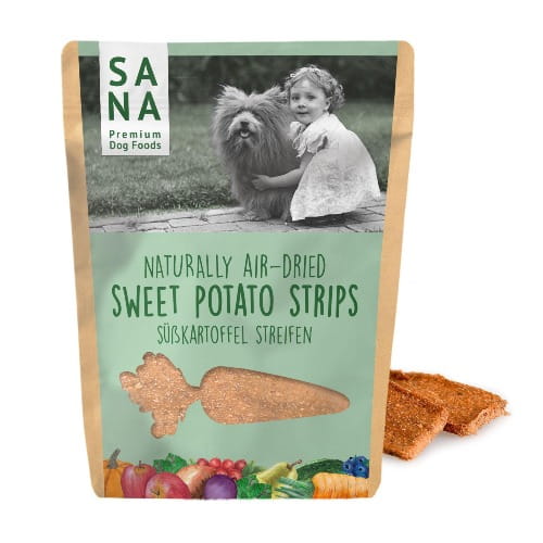 Sanadog Sweet Potato Strips paski z batatów wegański przysmak dla psa 100g