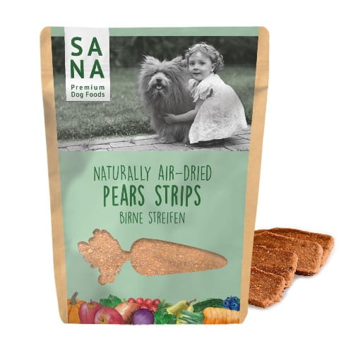 Sanadog Pear Strips paski z gruszki roślinny przysmak dla psa 100g opakowanie