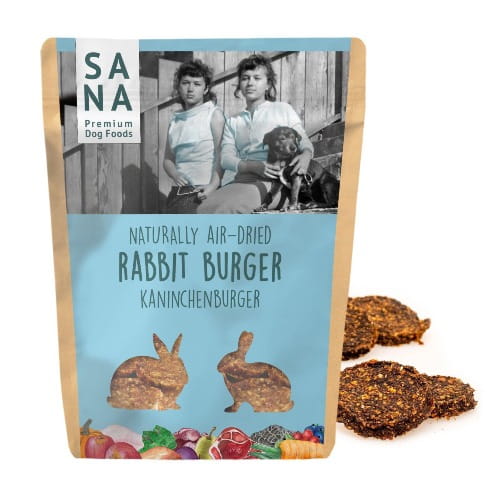 Sanadog Rabbit Burger burger z królika dla psa alergika 100g przód opakowania