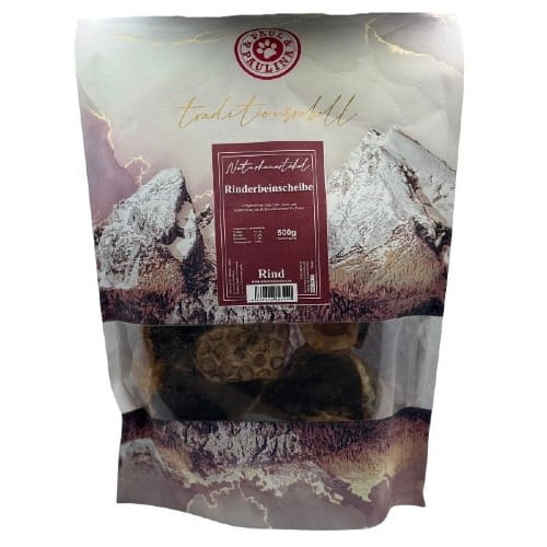 Paul &amp;amp; Paulina plastry goleni wołowej z szpikiem dla psa 500g opakowanie przód