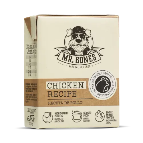 Mr Bones Kurczak 375g — kartonik Tetra Pak z gotowaną mokrą karmą dla psa, bezzbożowa