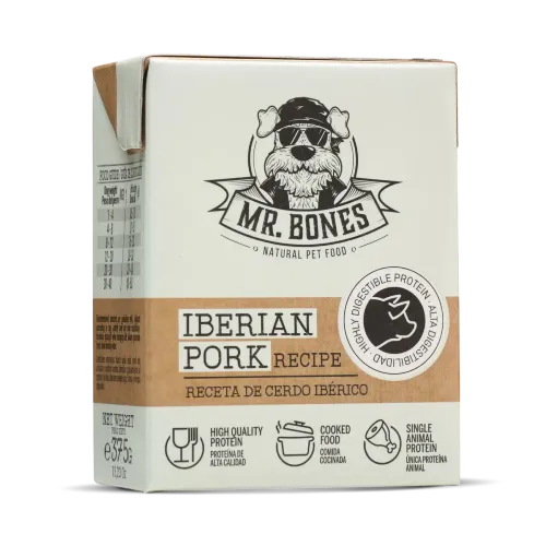 Mr Bones Wieprzowina iberyjska 375g — kartonik Tetra Pak z gotowaną mokrą karmą dla psa