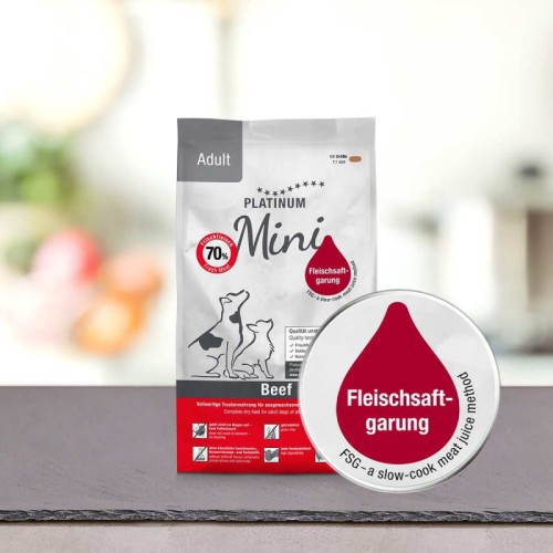 PLATINUM Adult Beef Mini 900 g półwilgotna karma dla psa 70% świeżej wołowiny — metoda FSG
