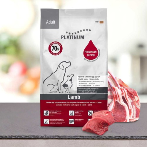 PLATINUM Adult Lamb 5 kg półwilgotna karma dla psa 70% świeżej jagnięciny — opakowanie
