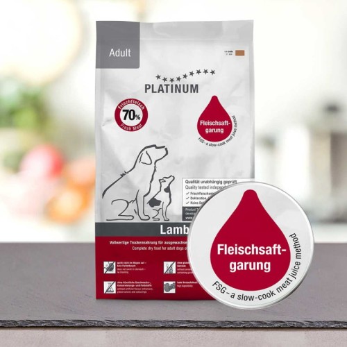 PLATINUM Adult Lamb 5 kg półwilgotna karma dla psa 70% świeżej jagnięciny — metoda FSG