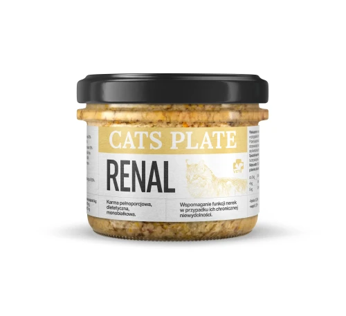 Cats Plate Vet Renal kaczka 180 g karma weterynaryjna słoik przód.webp